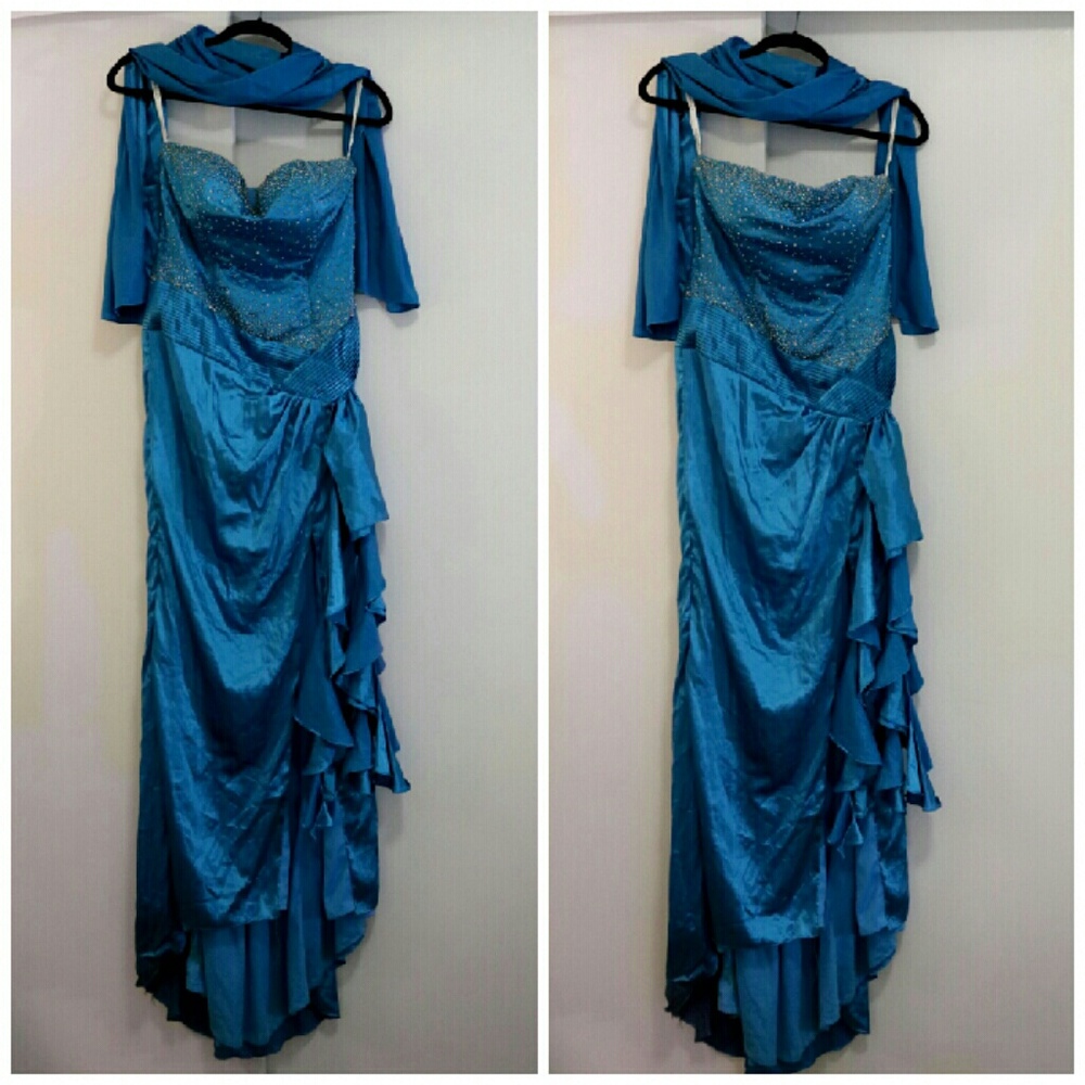 Embroidered Blue Gown