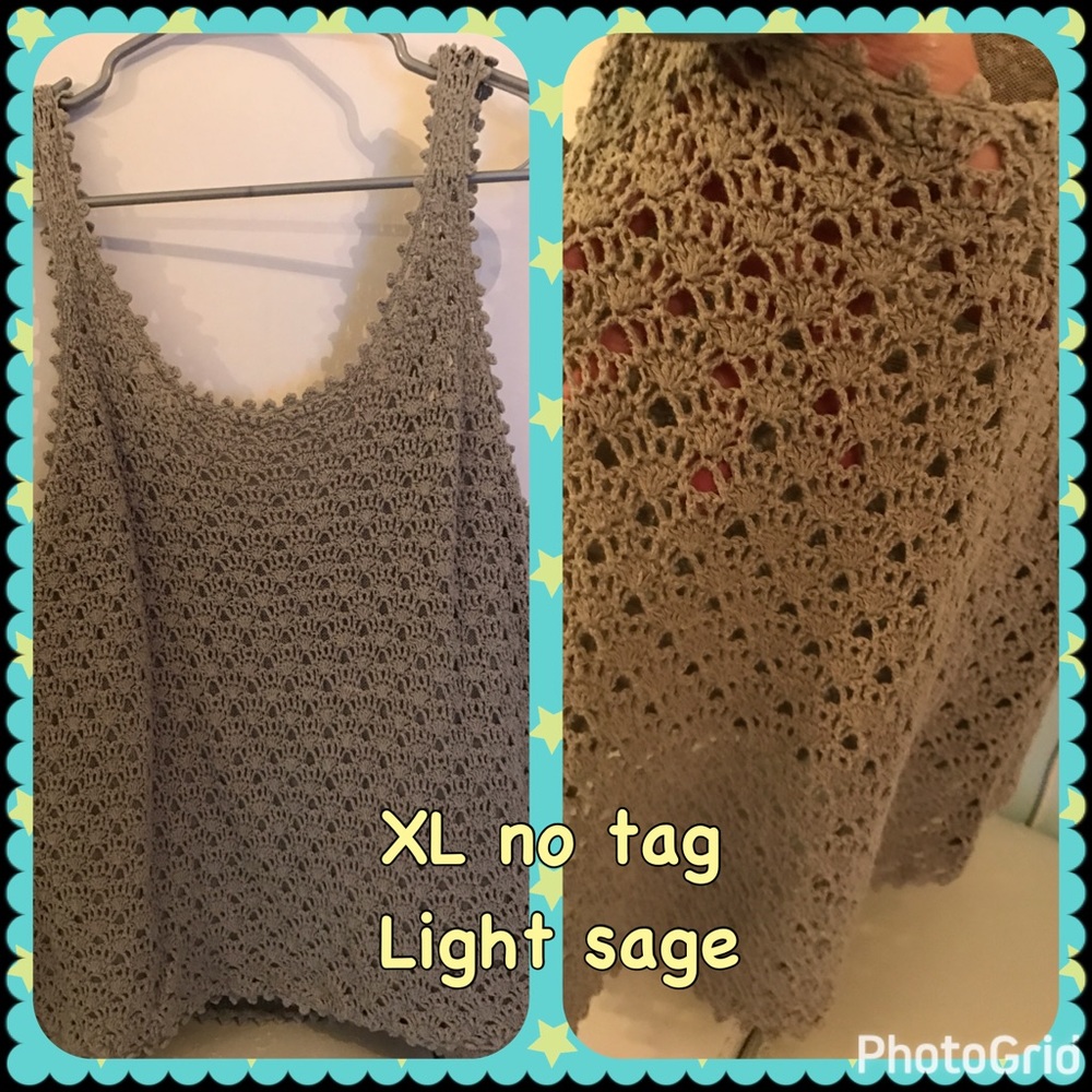 Crochet Tank ~ XL ~ Sage