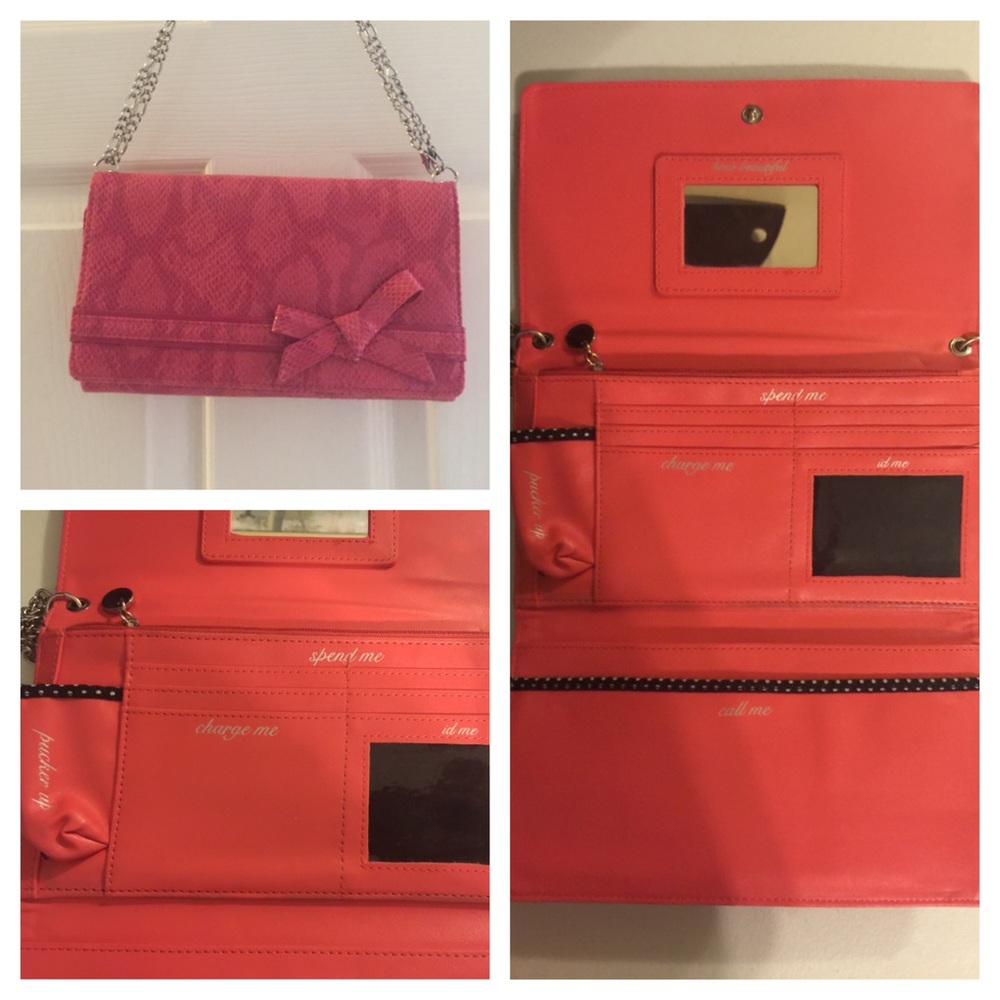 White House Black Market Coral Clutch Purse