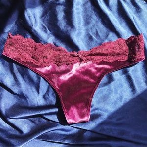 (Maroon) Victoria's Secret Velvet Thongs