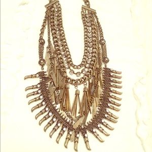 Layered statement necklace "Warrior Bib"