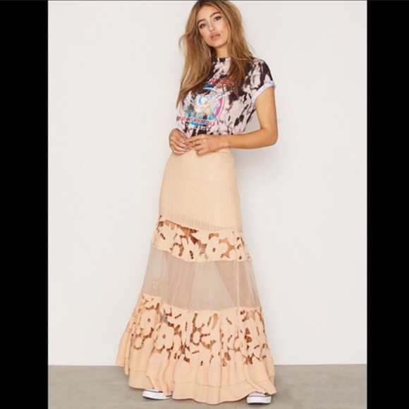 FREE PEOPLE maxi chiffon  skirt - Picture 2 of 4
