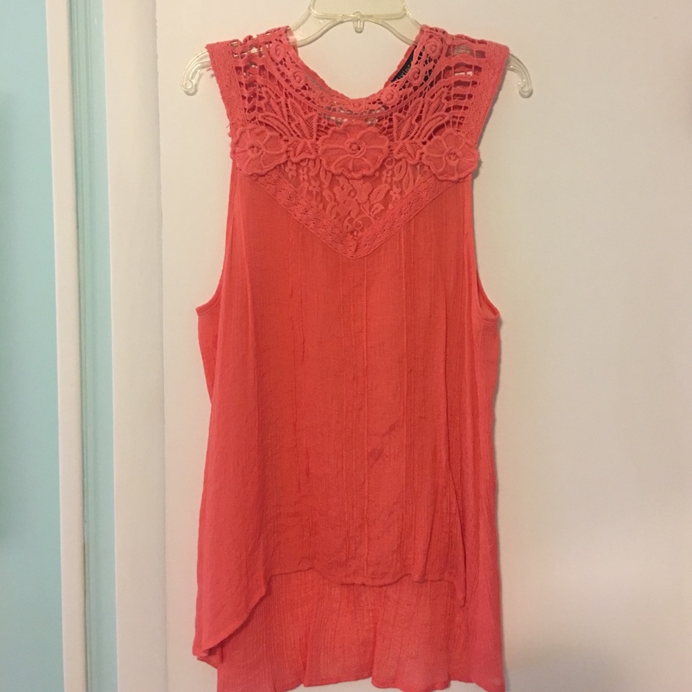 Coral Crochet Tank