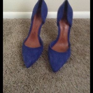 Blue suede Schultz shoes size 10b