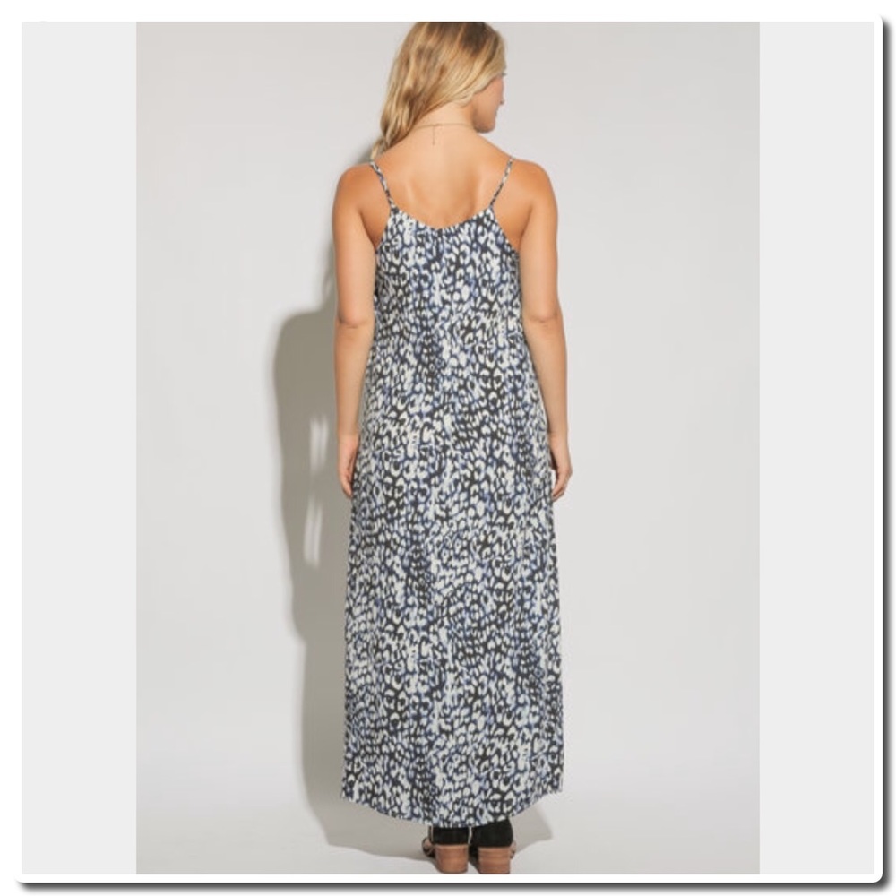 Two Arrows Blue  Print Summer Maxi Dress - Picture 3 of 8