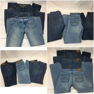 (3) American Eagle Jeans 30x34 Lt/Med/Dark