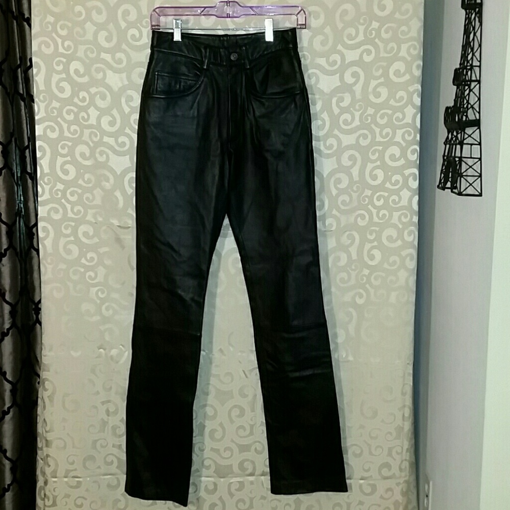 Wilsons Maxima Black Genuine Leather Pants Size 2