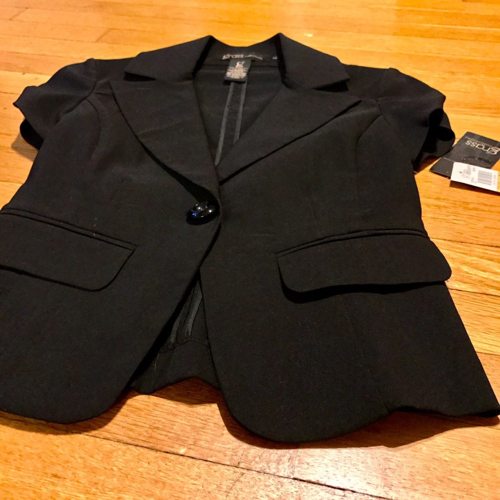 NWT Black Short Sleeve Dress Blazer SMALL