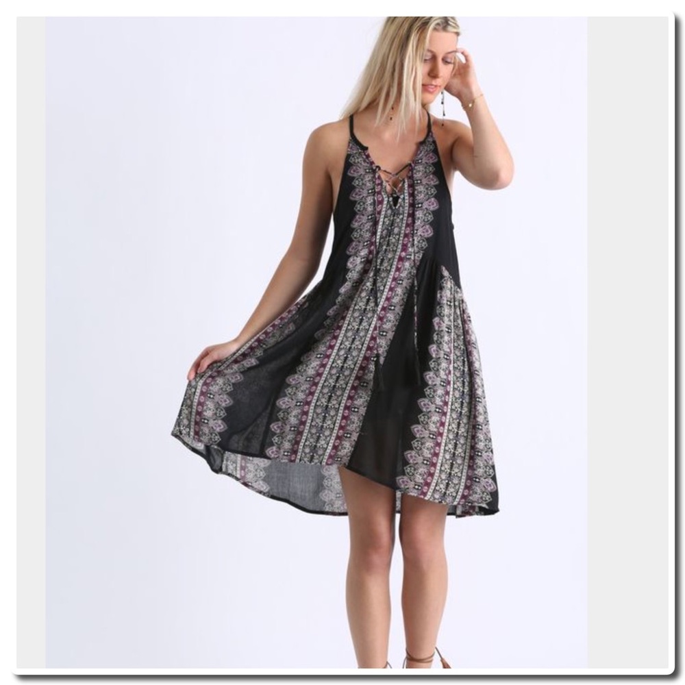 NWOT Lace Up Dress - Picture 2 of 6