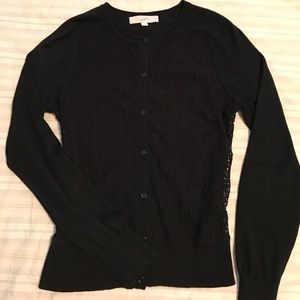 Loft black lace cardigan