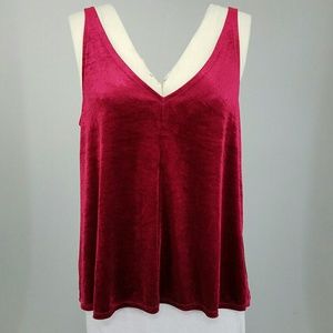 H&M Red Crushed Velvet Tank