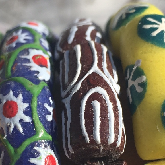 3 African Recycled Glass Bead Fair Trade Bracelets - Picture 6 of 6