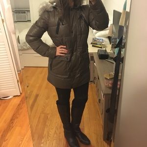 Calvin Klein Faux Fur Hooded Coat