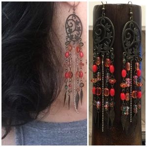 Long Boho chandelier earrings