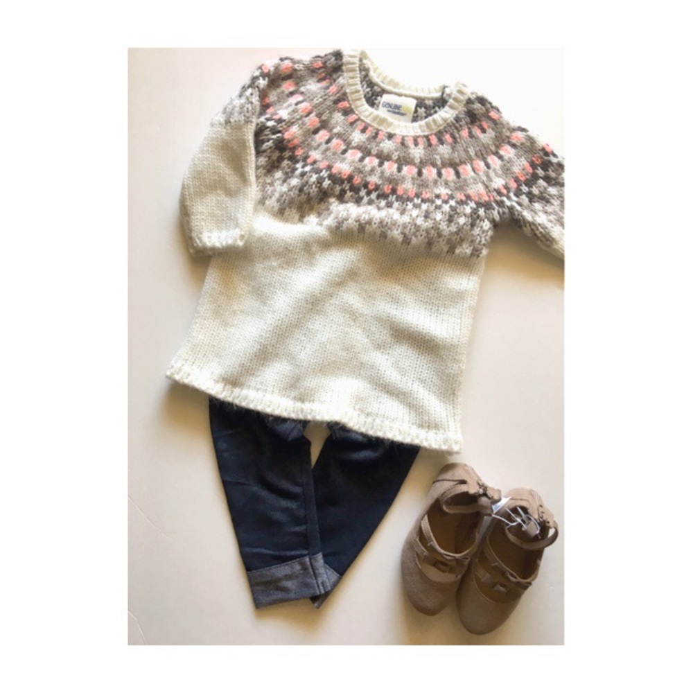 Fair isle printed sweater dress