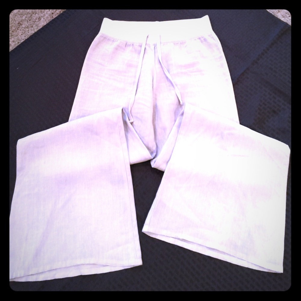 Krisa Linen wide leg pants, Gray Sz S