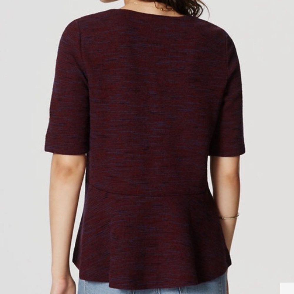 Loft melange peplum top XS - Picture 2 of 2