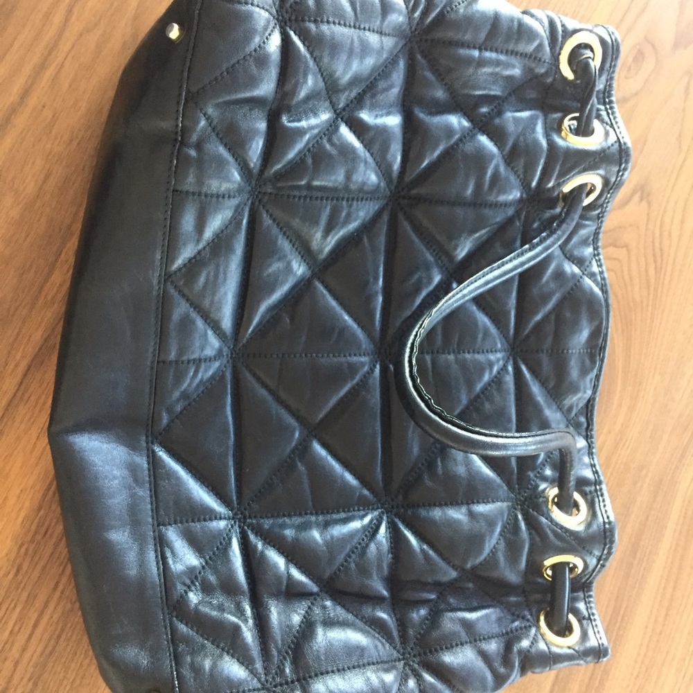 Furla quilted leather bag black