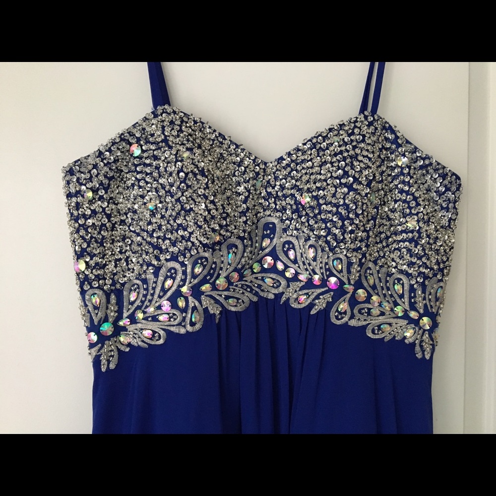 Blue A-line prom dress for sale, only worn once