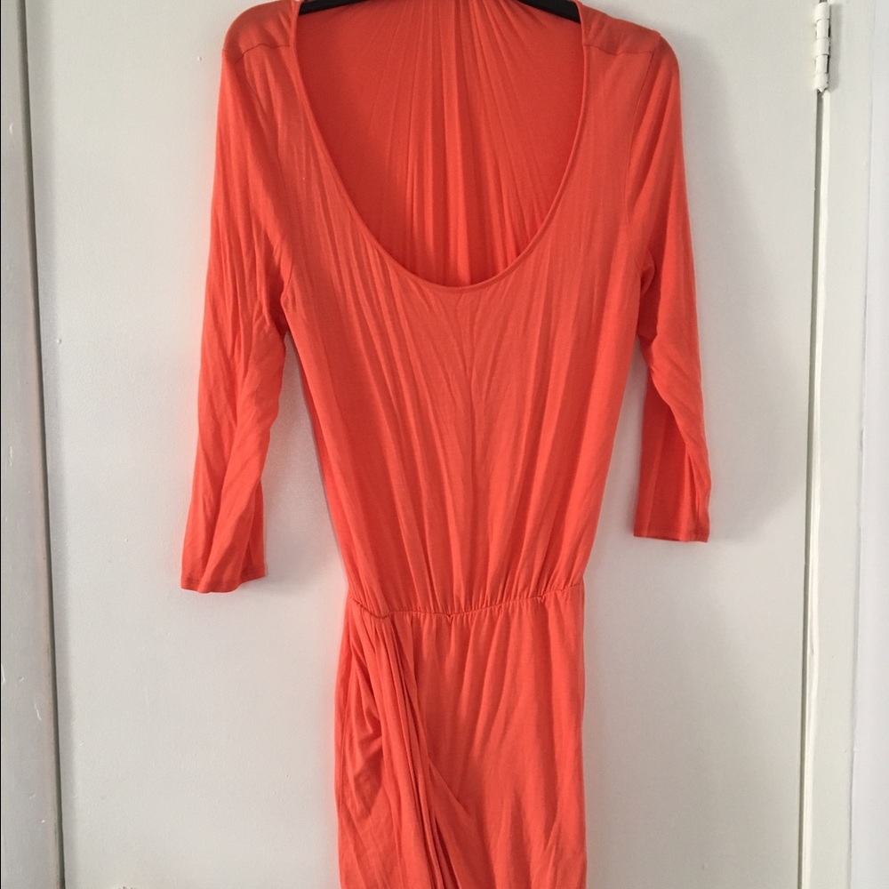Coral color dress BEBE brand