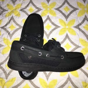 Black Leather Sperry's