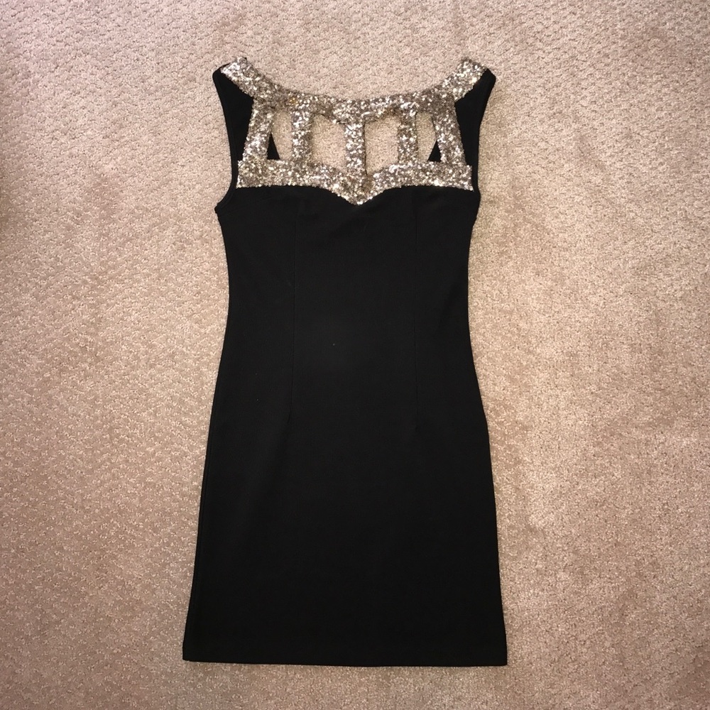 LBD with gold sequins