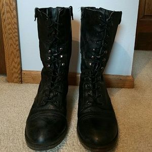 Steve Madden Black Combat Boots