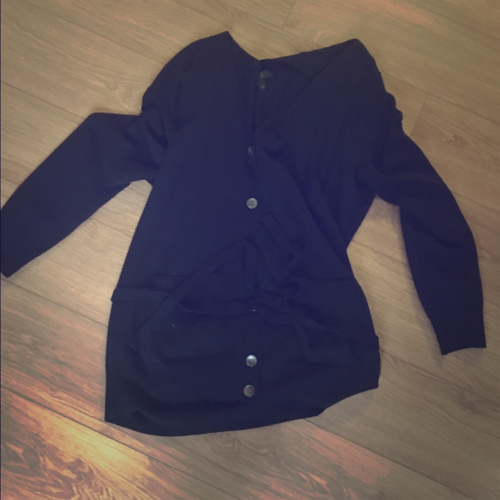 J. Crew Oversized Black Cardigan with Belt!
