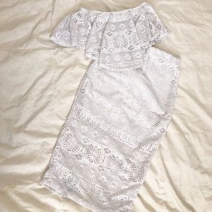 Two piece lace set. Crop top and lace midi skirt