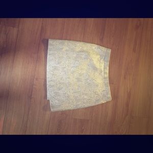 J. Crew Gold pattern mini skirt