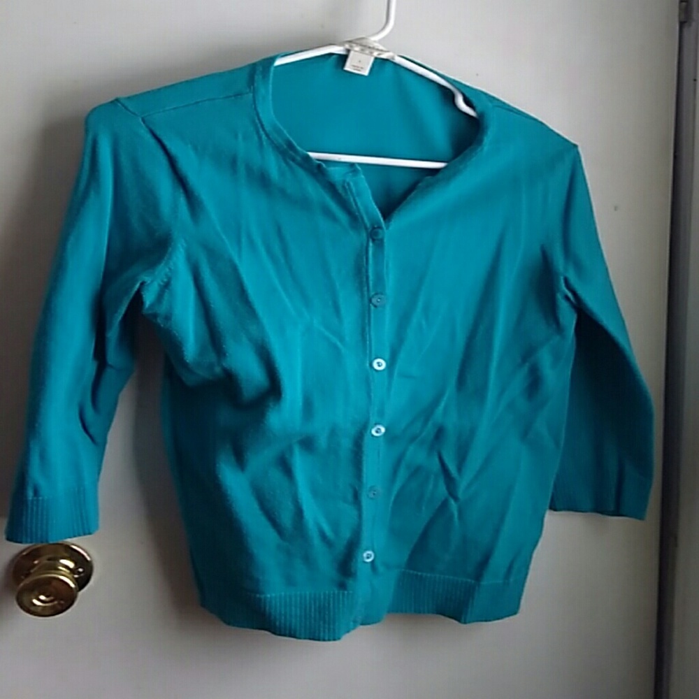 Turquoise 3/4 length sleeve Christopher and Banks