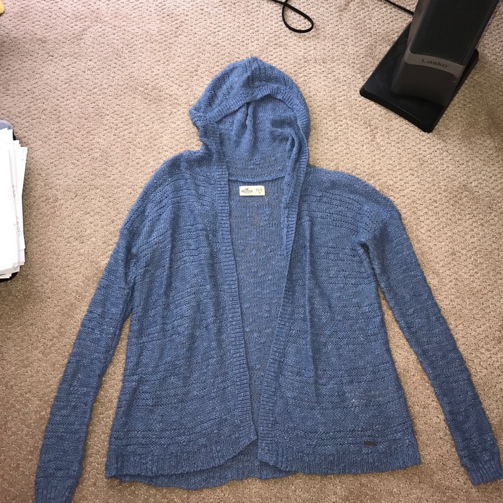 Blue hooded sweater