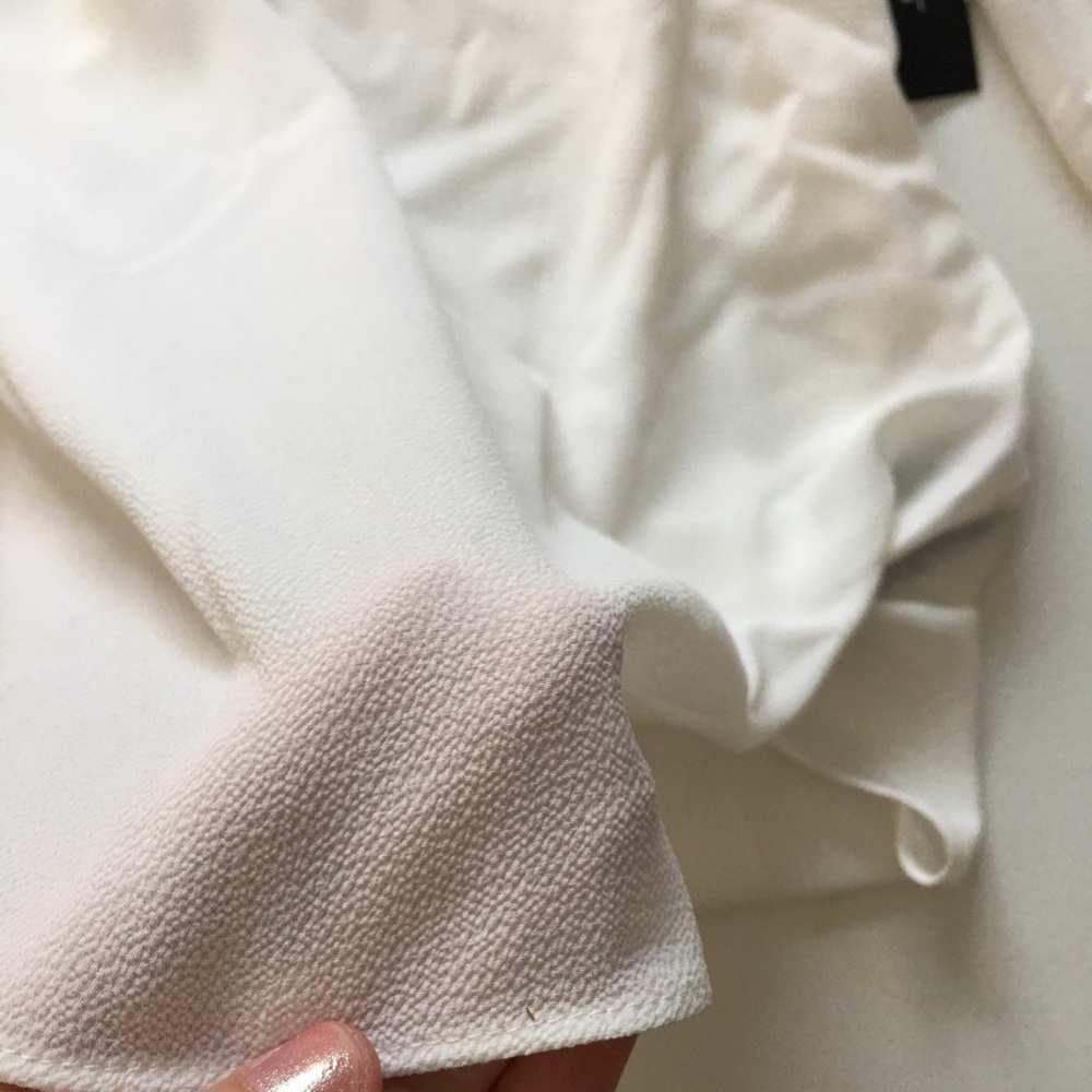 NEW White CZ Button Blouse - Picture 5 of 7