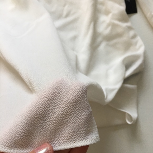 NEW White CZ Button Blouse - Picture 5 of 7