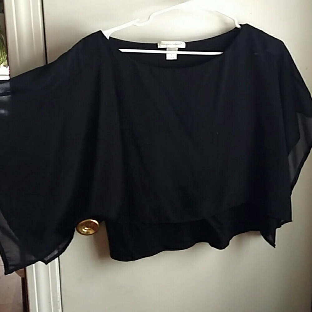 Sheer black winged Christopher and Banks shirt