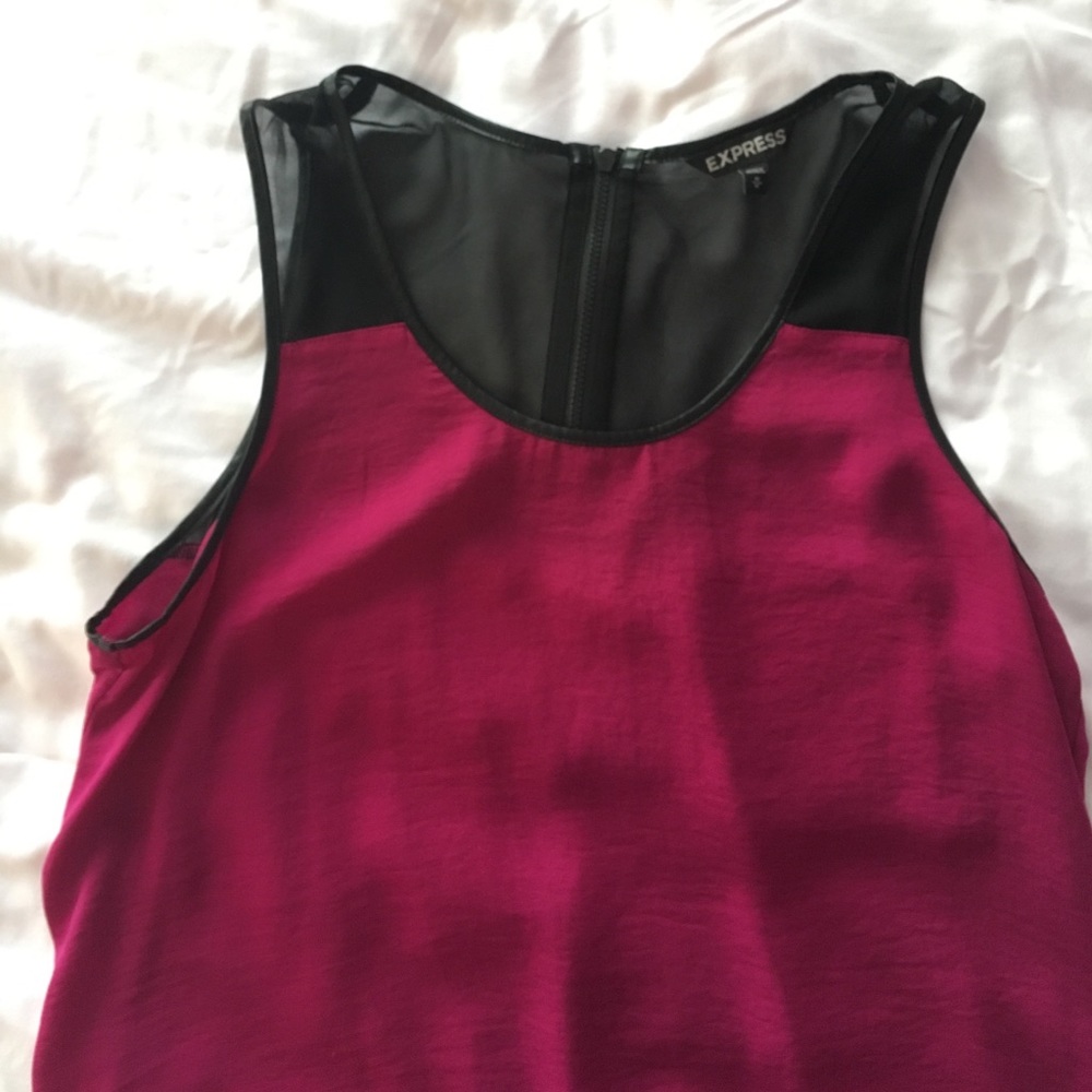 Express Leather Trim Tank Top Medium