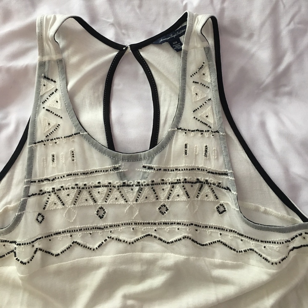 American Eagle Tribal Beaded Tank Top Medium