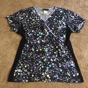 Cherokee Patterned Scrub Top