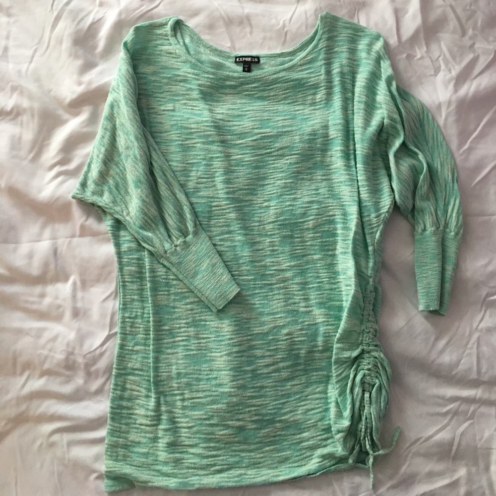 Express Medium Side Tie Sweater Green