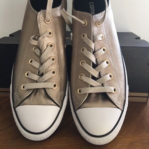 Converse Size 10 Metallic Brush Gold Brand New