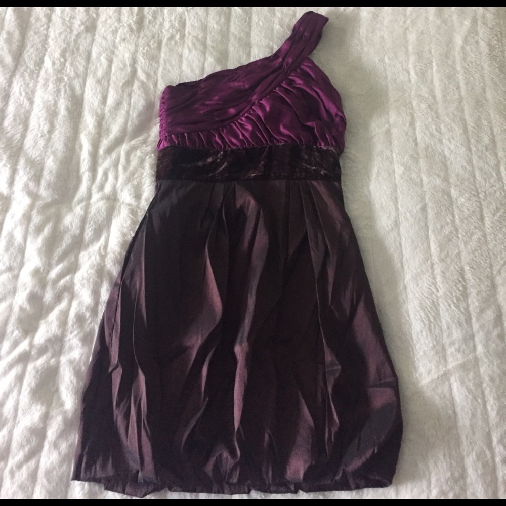 Max and Cleo brown and purple dress