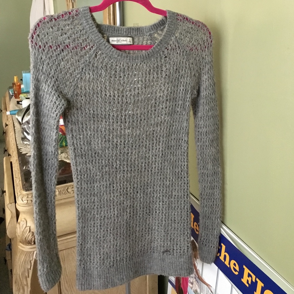 Long grey wool sweater