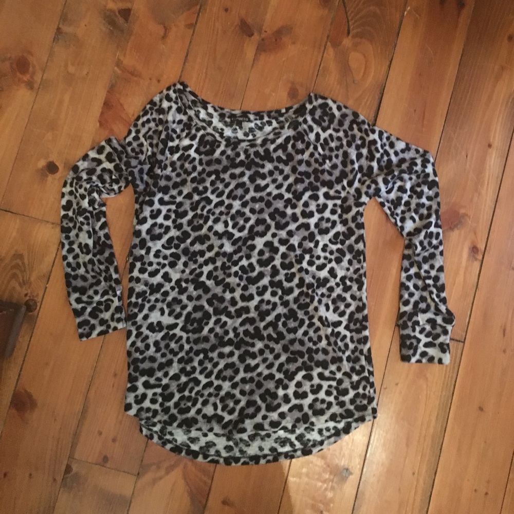 Express Leopard Printed Long Sleeve