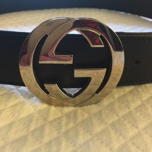 Black Gucci Leather Belt