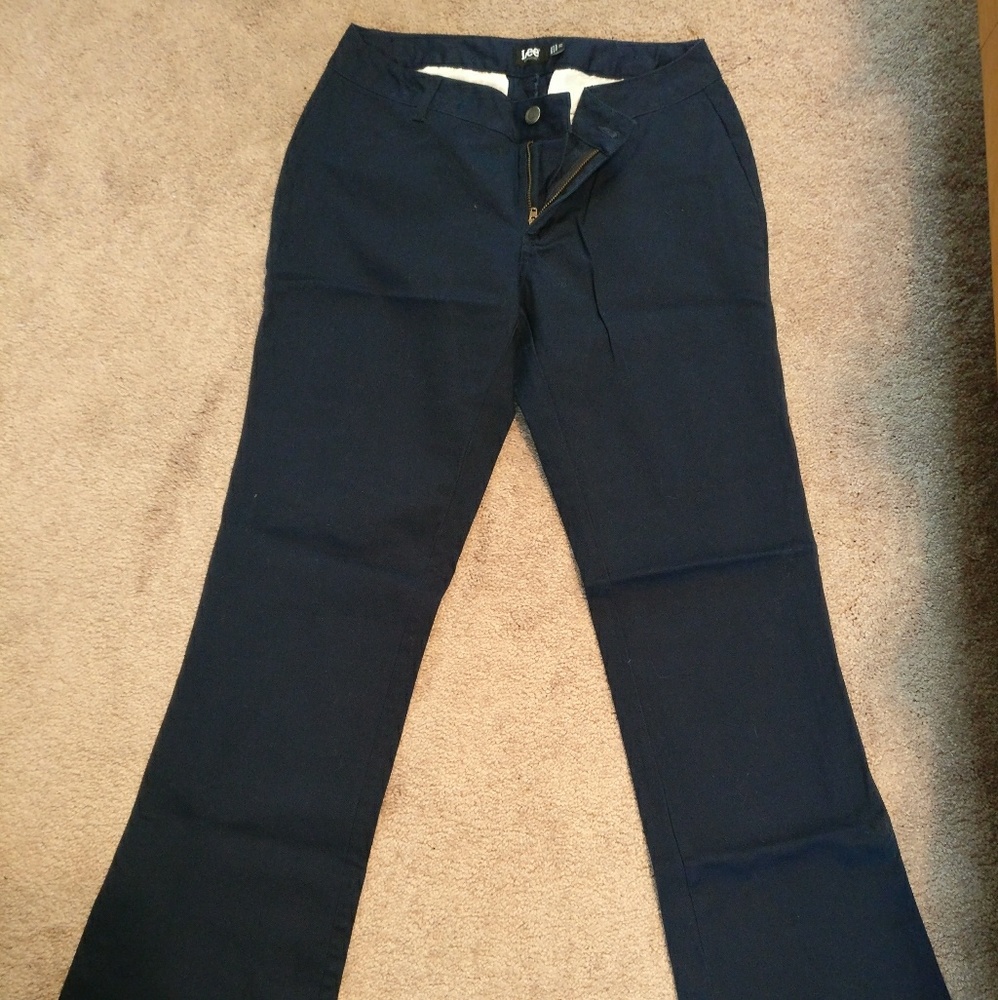 Lee uniform khaki pants, Navy, boot cut