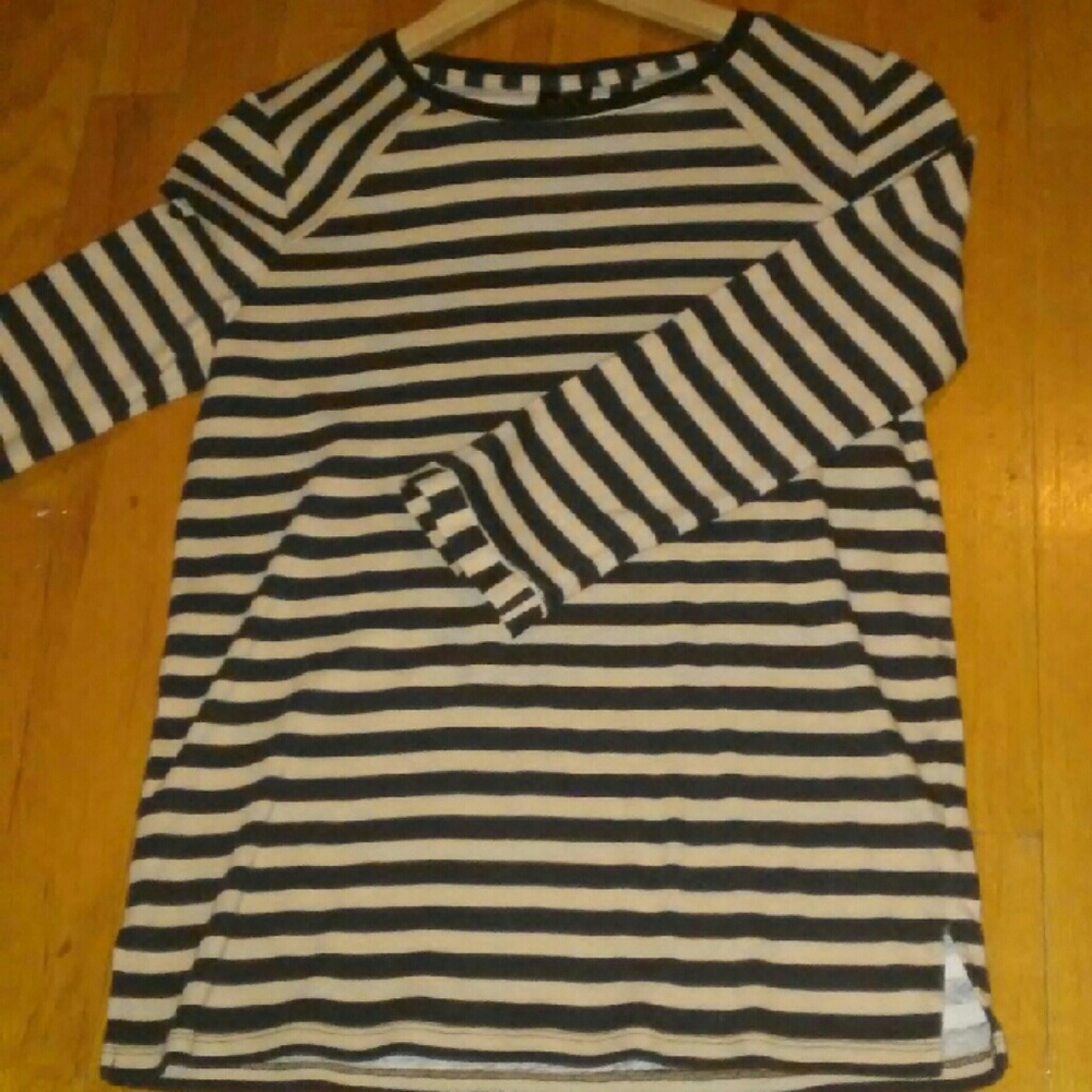 Black and tan blouse