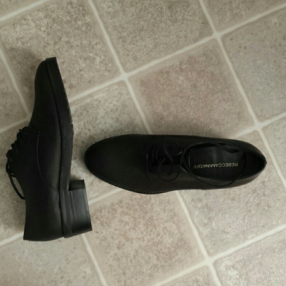 Rebecca minkoff "phoebe" oxfords NOT shiny black - Picture 3 of 5