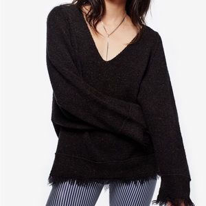 FREE PEOPLE NWT Irresistible V-Neck Sweater Black