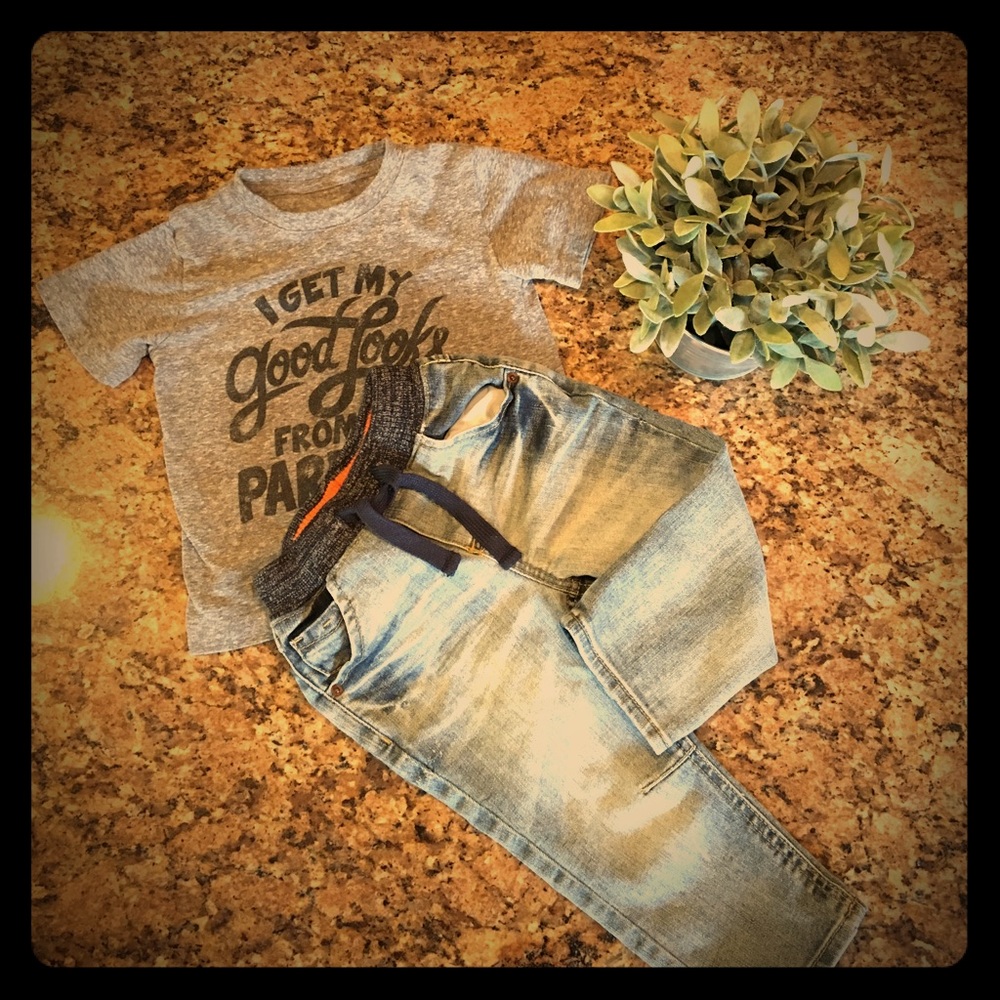 Cute 18m boys outfit. Jeans and tee. EUC