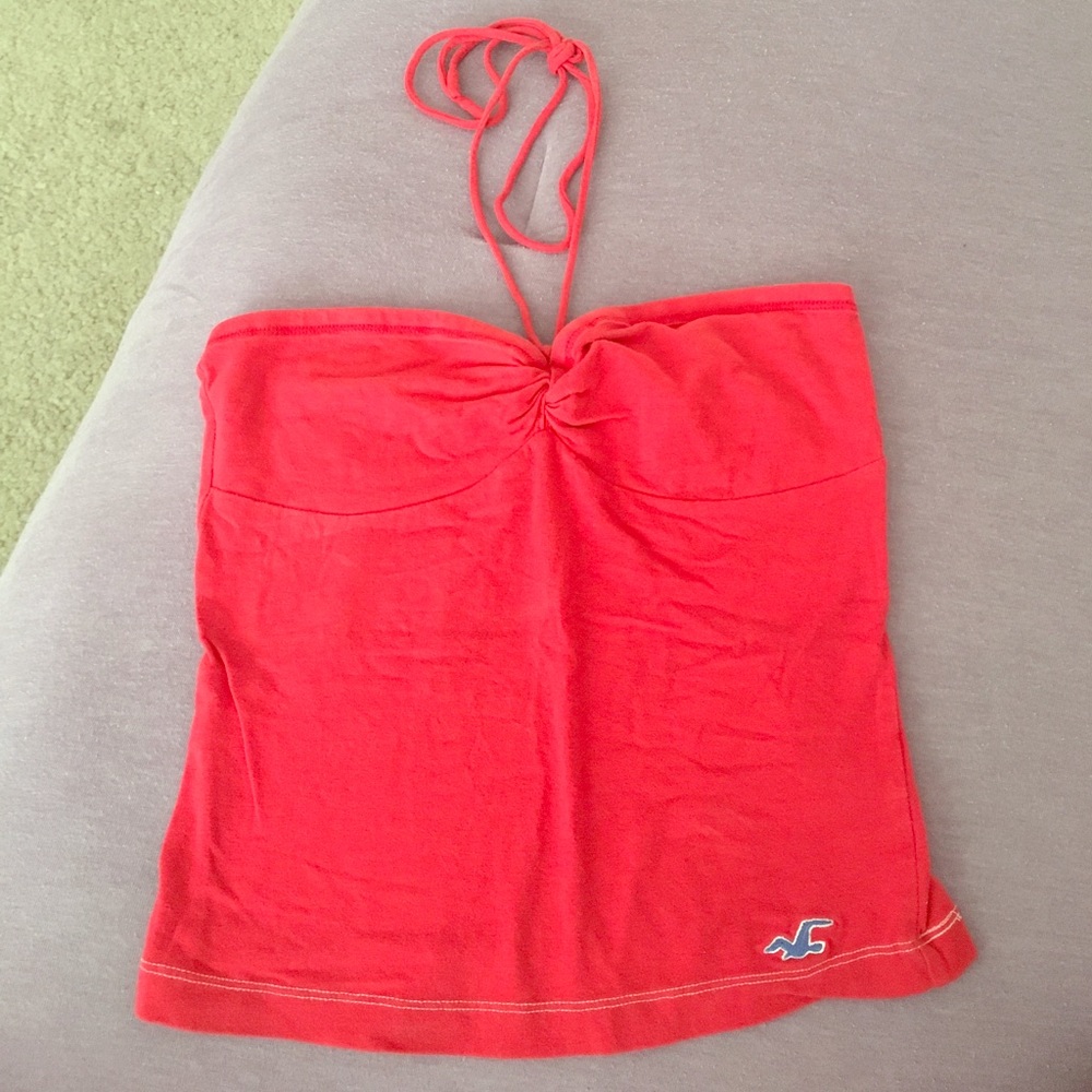 Hollister red halter crop top
